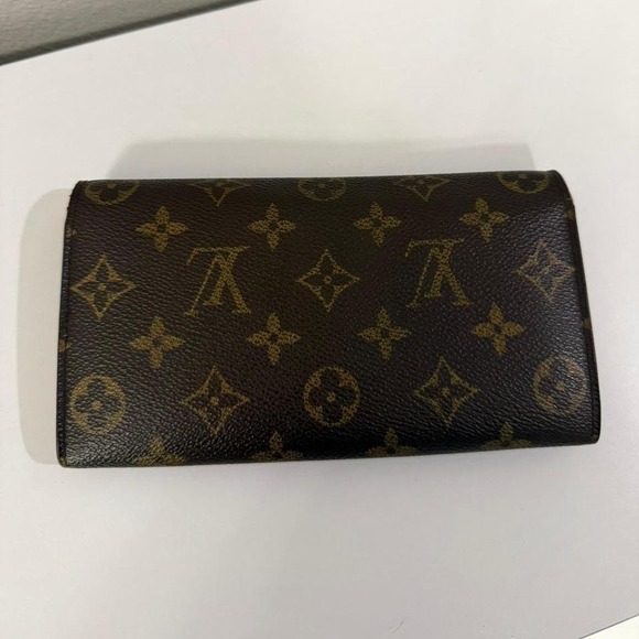 LOUIS VUITTON(TH022)Porte Monnaie Monogram Pochette Long Wallet Crossbody Strap - Picture 2 of 8